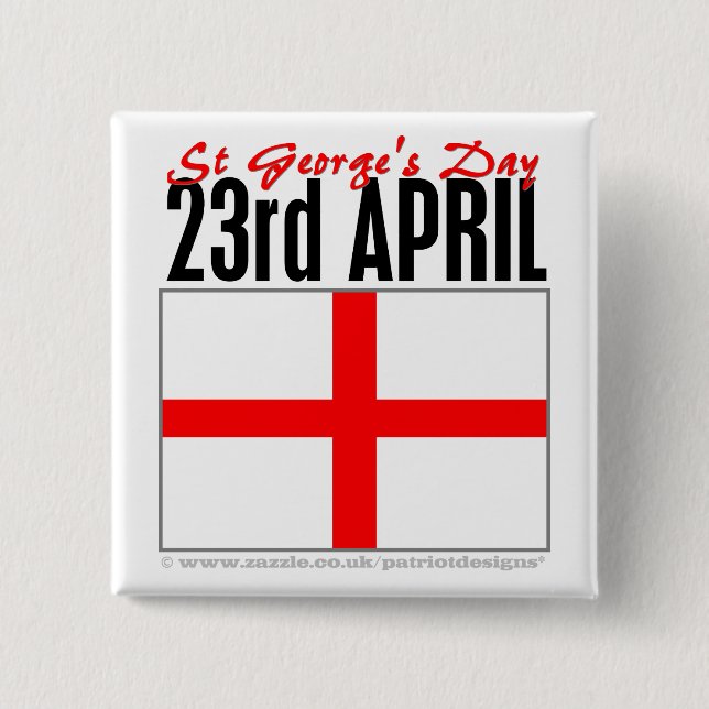 England, St George's Day Button (Front)