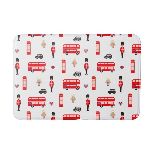 England Symbols Pattern Bathroom Mat (Front)
