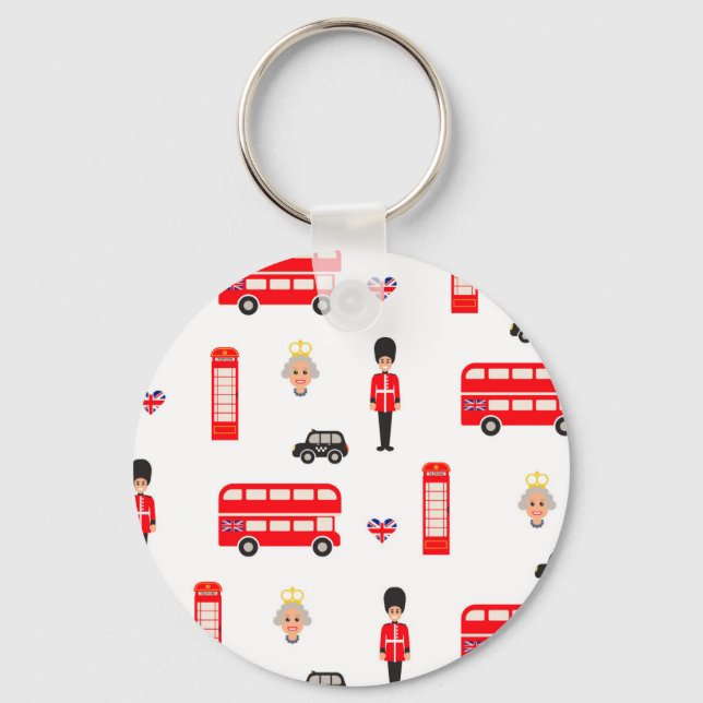 England Symbols Pattern Keychain (Front)