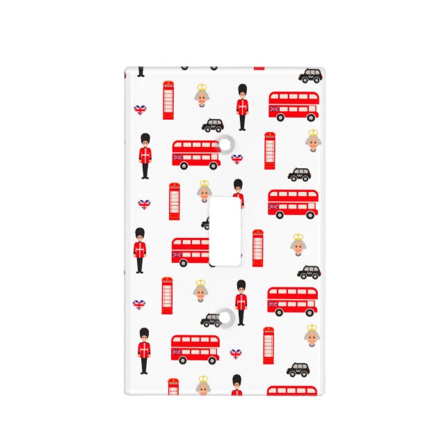 England Symbols Pattern Light Switch Cover (Front)