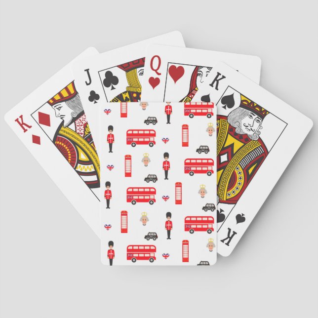 England Symbols Pattern Poker Cards (Back)