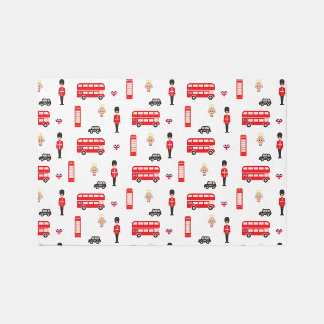 England Symbols Pattern Rug (Front)