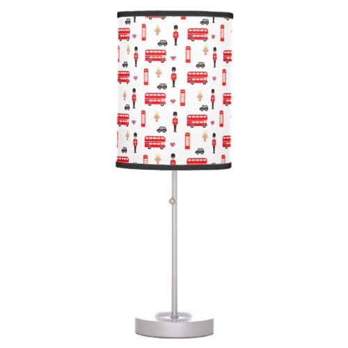 England Symbols Pattern Table Lamp