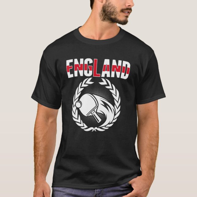 England Table Tennis  English Ping Pong Team Suppo T-Shirt (Front)