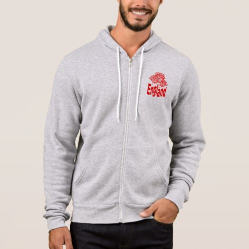 England Text With Stylized English Red Roses  Hoodie