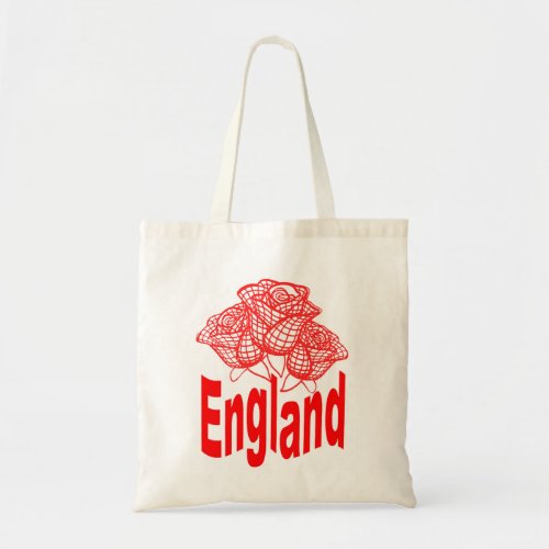 England Text With Stylized English Red Roses  Tote Bag