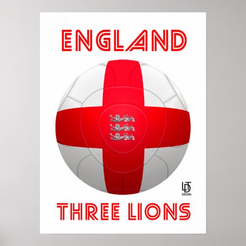 England _ Three Lions Football Poster