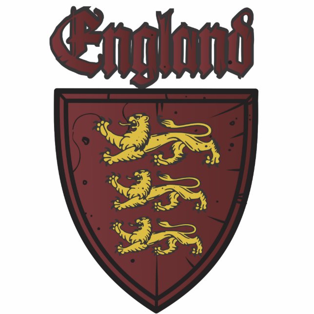 England Three Lions Wooden Shield Cutout (Front)