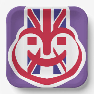ENGLAND UK FACE HEART BY MASANSER PAPER PLATES