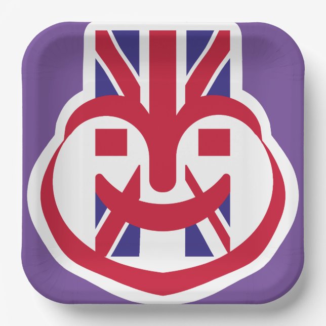 ENGLAND UK FACE HEART BY MASANSER PAPER PLATES (Front)