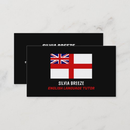 England UK Flag English Language Tutor Teacher Business Card