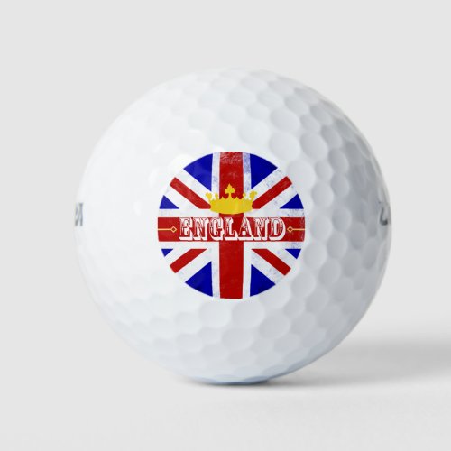 England Union Jack British Themed Distressed Flag Golf Balls