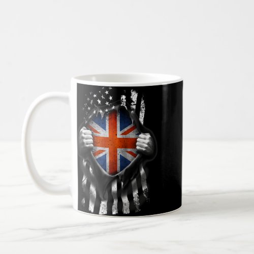 England Usa Flag British American Raglan  Coffee Mug