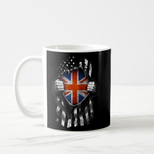 England Usa Flag British American Raglan  Coffee Mug