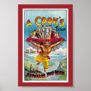 England Vintage Circus Poster Restored