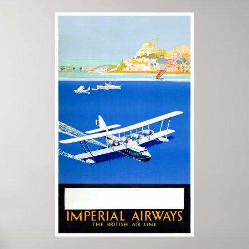 England Vintage Travel Poster Restored