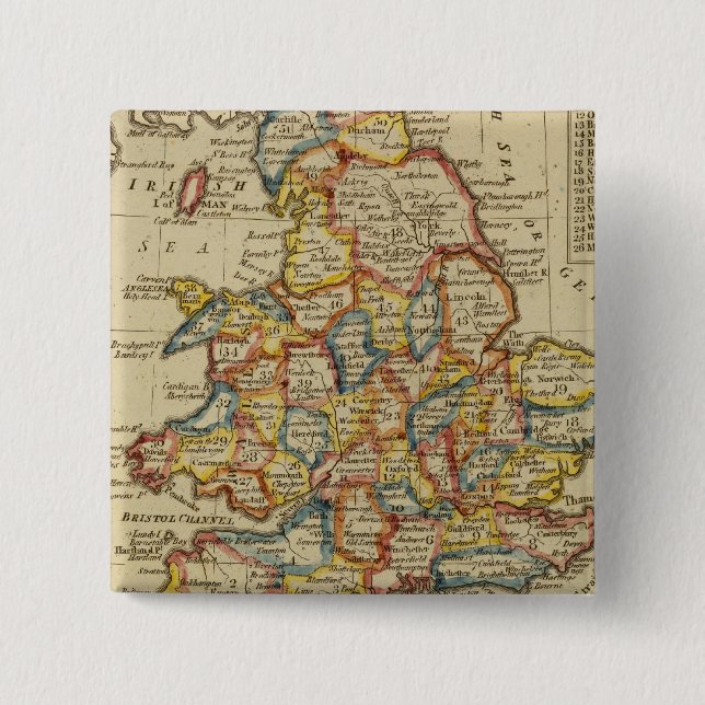 England, Wales 6 Pinback Button (Front)