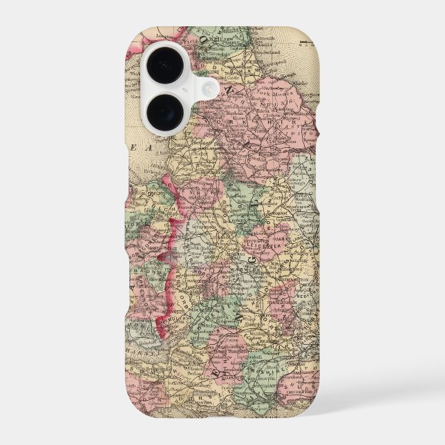 England, Wales Map by Mitchell Iphone Case (Back)