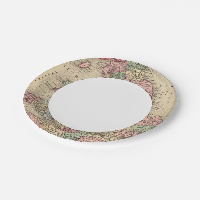England, Wales Map by Mitchell Paper Plates (Angled)