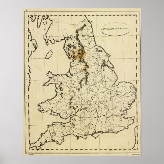 England, Wales outline Poster (Front)