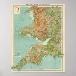 England & Wales, southwestern section Scilly Isles Poster