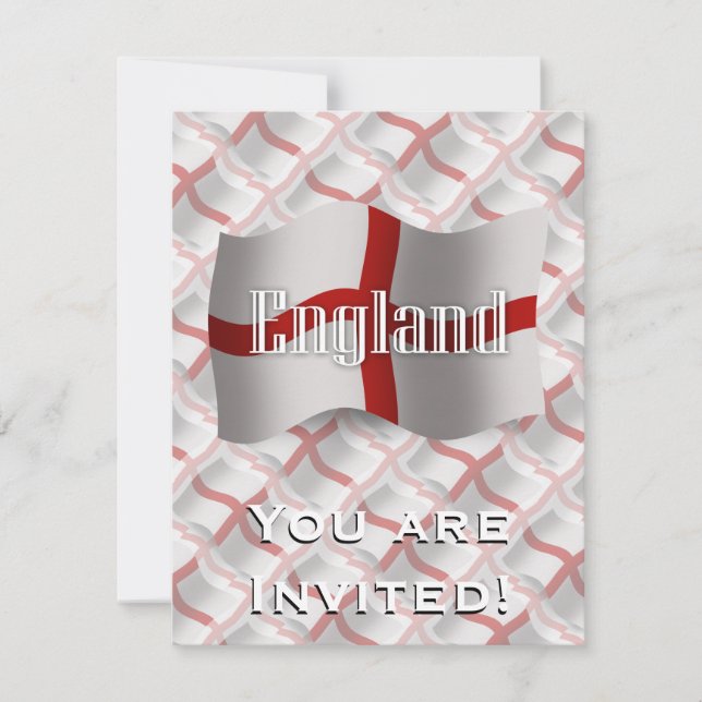 England Waving Flag Invitation (Front)