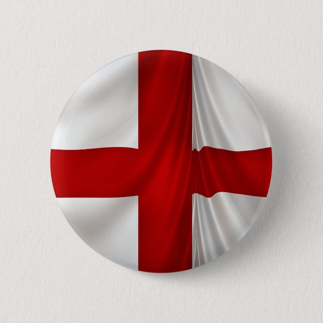 England's St George Cross Patriotic Flag Button (Front)