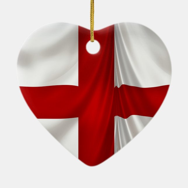 England's St George Cross Patriotic Flag Ceramic Ornament (Back)