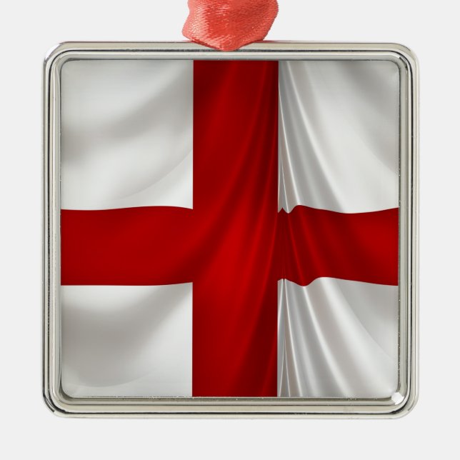 England's St George Cross Patriotic Flag Metal Ornament (Front)