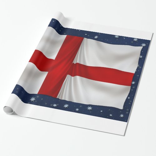 Englands St George Cross Patriotic Flag Wrapping Paper