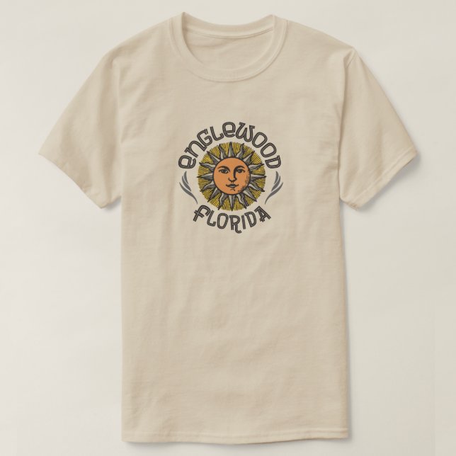 Englewood Florida with Retro Sun T-Shirt (Design Front)