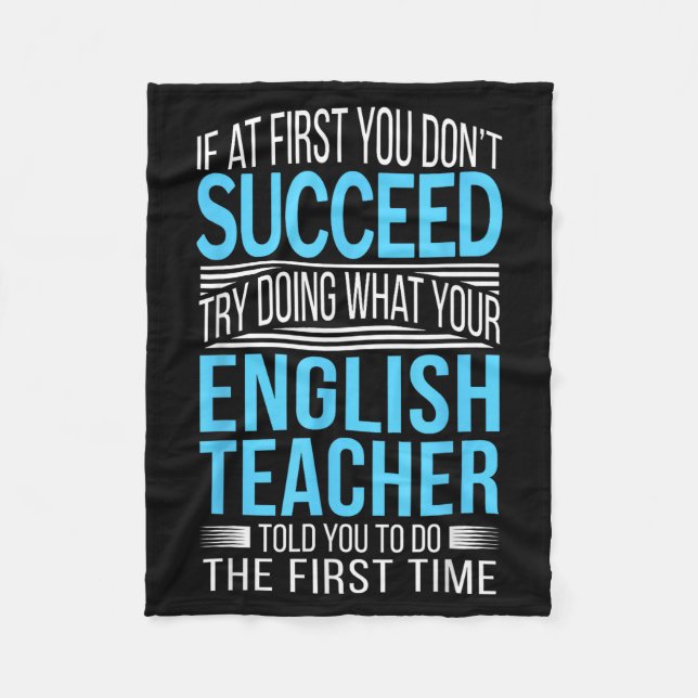 Englieacher If At First You Don't Succeed Funny Sm Fleece Blanket (Front)