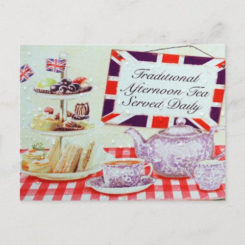 English Afternoon Tea Postcard