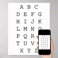 ABC - Latin Alphabet. Unique Nursery Poster with Letters in