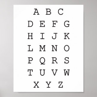 English alphabet, ABC Poster