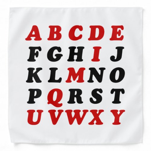 English Alphabet Bandana