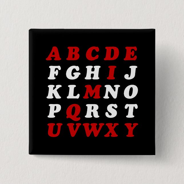 English Alphabet Button (Front)