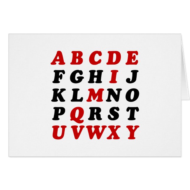English Alphabet Card (Front Horizontal)