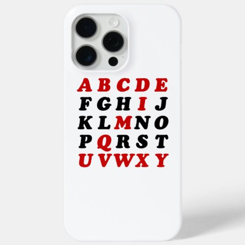 English Alphabet iPhone 15 Pro Max Case