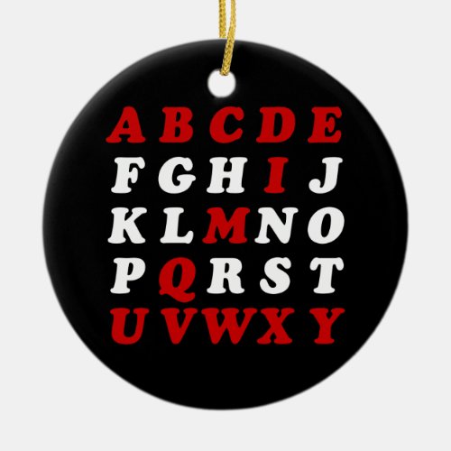 English Alphabet Ceramic Ornament