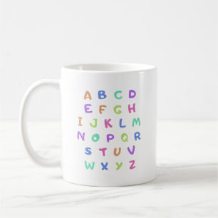 English alphabet coffee mug