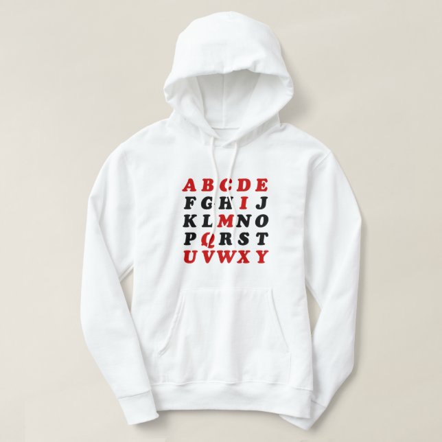 English Alphabet Hoodie (Design Front)