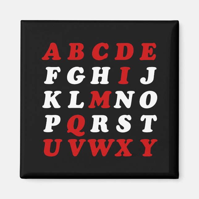 English Alphabet Magnet (Front)