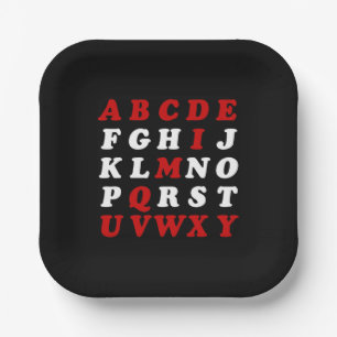 English Alphabet Paper Plates