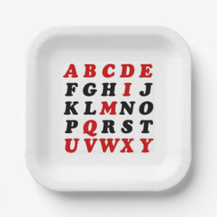 English Alphabet Paper Plates