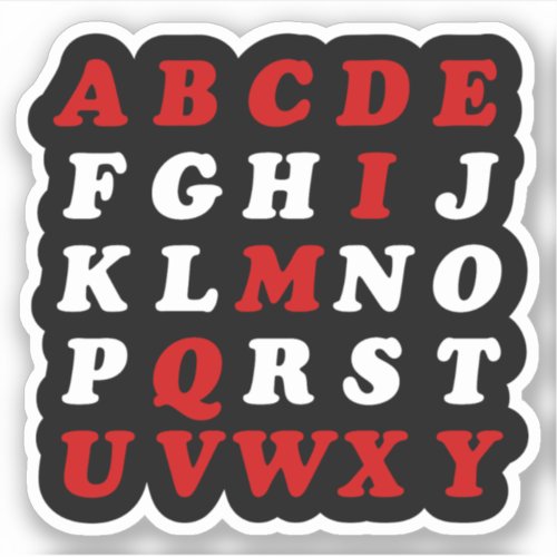 English Alphabet Sticker