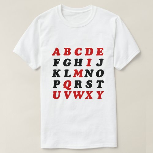 English Alphabet T_Shirt