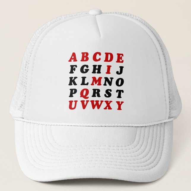 English Alphabet Trucker Hat (Front)