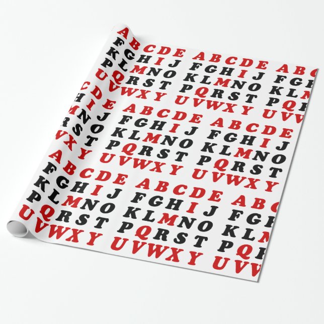 English Alphabet Wrapping Paper (Unrolled)