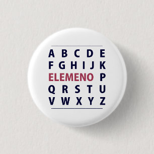 English Alphapbet ELEMENO Song Pinback Button